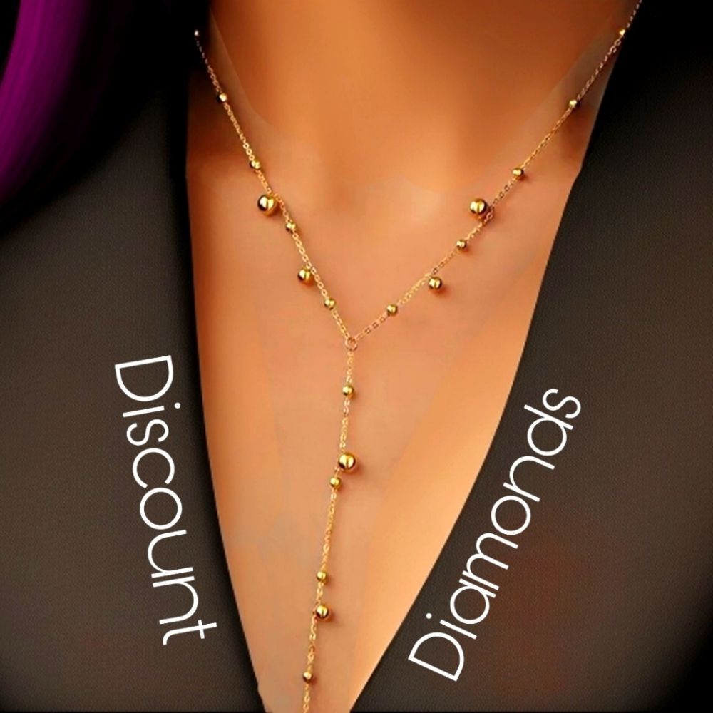 18K Yellow Gold Titanium Necklace with a 3 Inch Drop